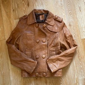 Banana Republic Vintage Leather Jacket in Camel Color Sz L